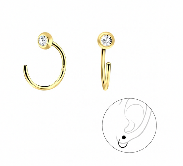 Earring - CZ twisted Bar Ear Huggers