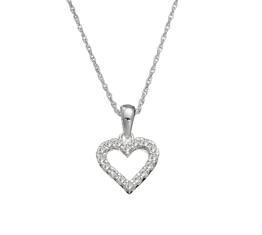 Necklace - Tiny Treasures CZ Heart Pendant + Chain