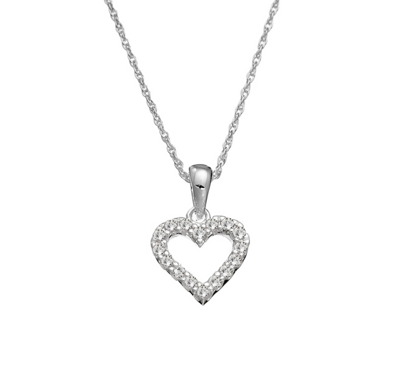 Tiny Treasures CZ Heart Pendant Necklace