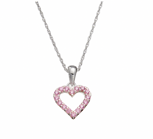 Necklace - Tiny Treasures CZ Heart Pendant + Chain