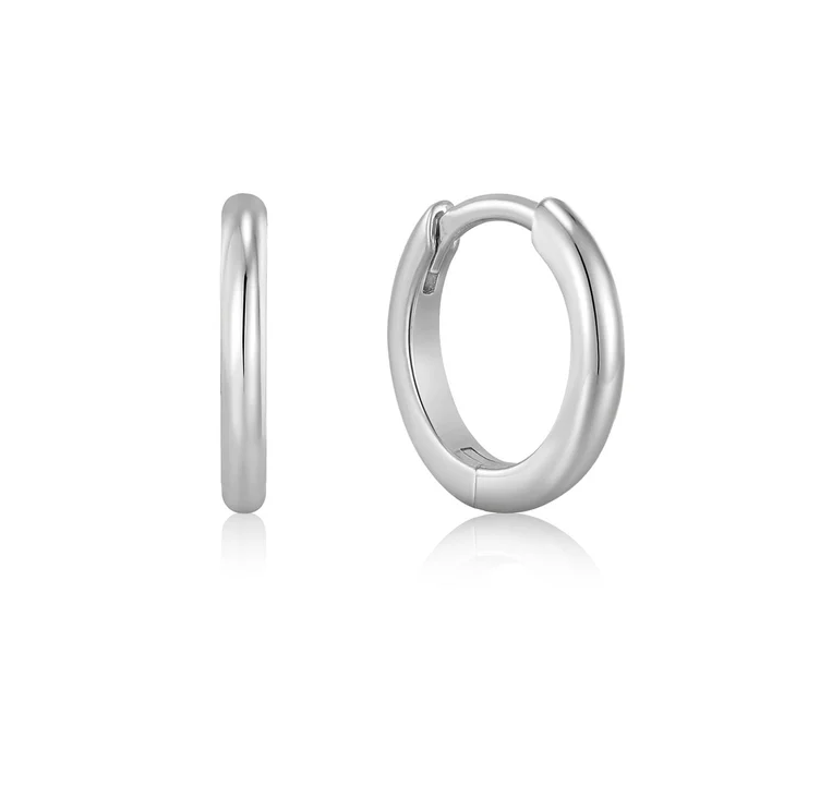 Ear Edit - Smooth Silver Huggie Hoop Earrings