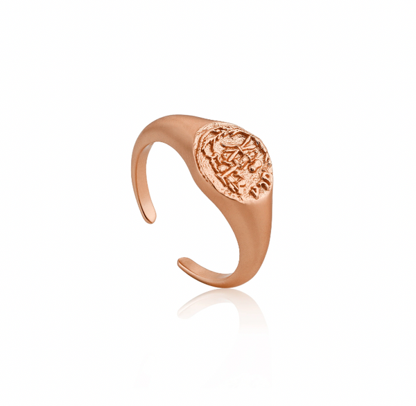 Coins - Emblem Adjustable Signet Ring - 2 colours