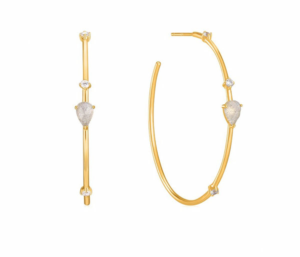 Midnight Fever - Creolen Midnight Gold Hoop Studs