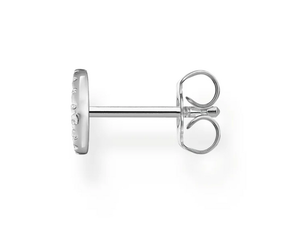 Peace with CZ Silver Ear Single Studs