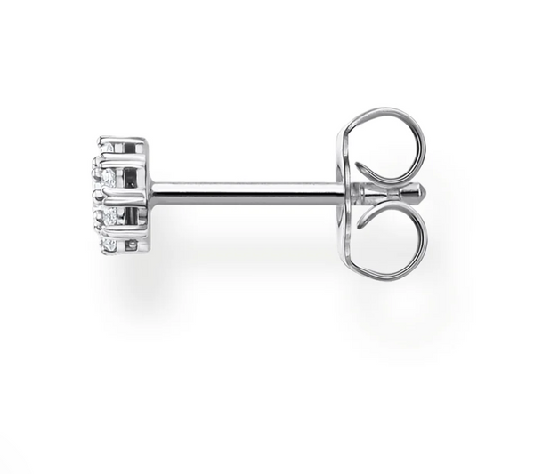 Round Pave CZ Ear Single Studs - 2 colours