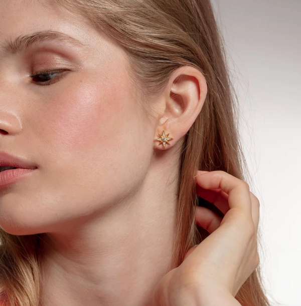 Magic Star with CZ Stud Earrings - 2 colours