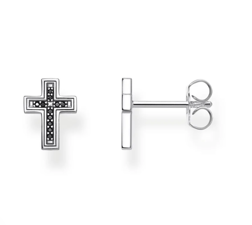 Black Cross Studs