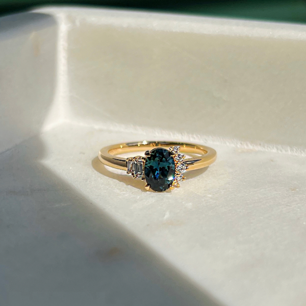 Cerline Sapphire Diamond Ring