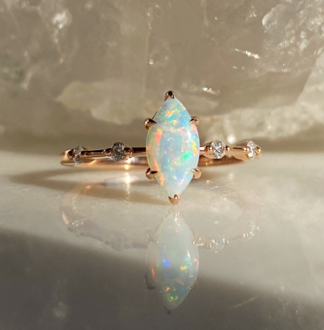 Hermione Opal Rosegold Ring