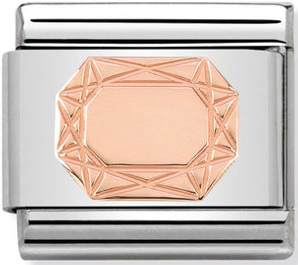 Symbols - Diamond Emerald Rosegold Charm