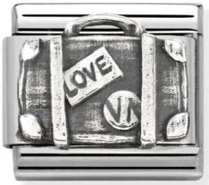 Travel - Suitcase Oxidised Silver Charm