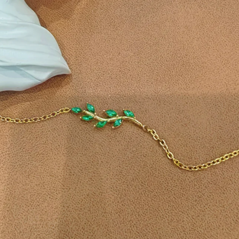 Green Leaf Gold Bracelet