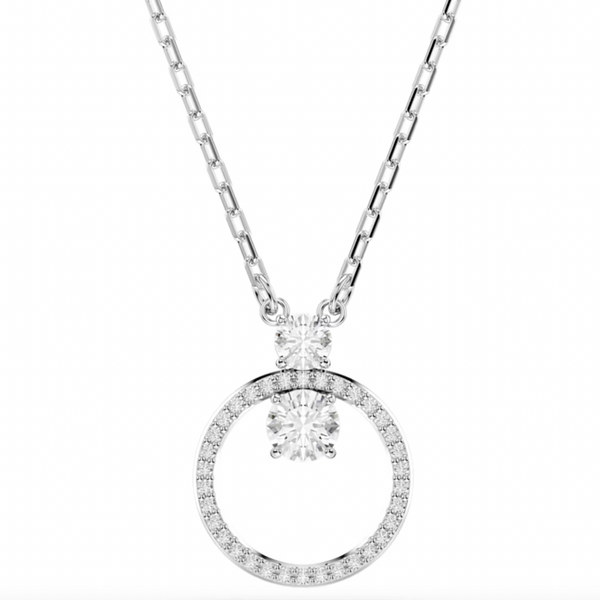 Constella: White Pave Round Cut Pendant