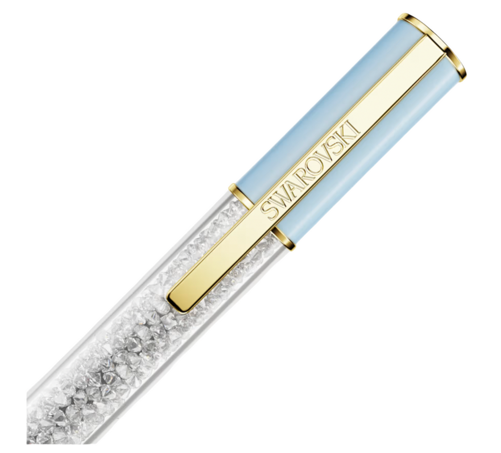 Lustre Crystalline Ballpoint Pen - Blue, Green & Gold-tone plated