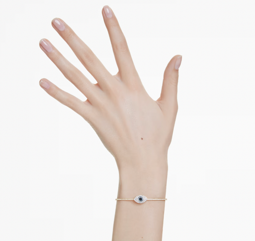 Symbolica Evil Eye Blue, Gold tone Bangle