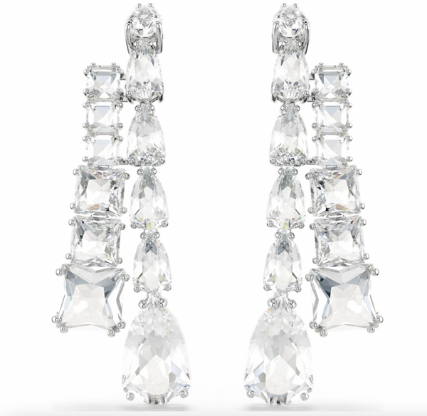 Matrix Mixed Cuts, White Drop Earring