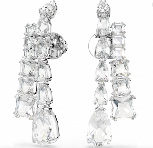 Matrix Mixed Cuts, White Drop Earring