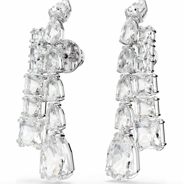 Matrix Mixed Cuts, White Drop Earring