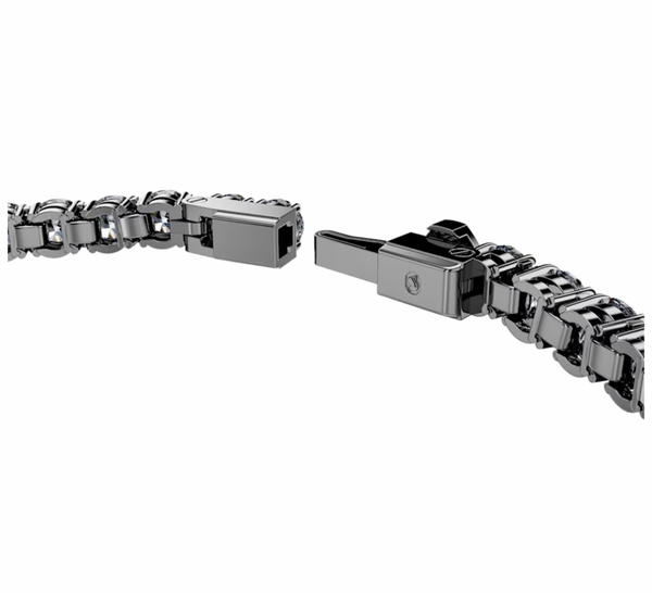 Matrix Round Cut, Grey Ruthenium Plated Tennis Bracelet