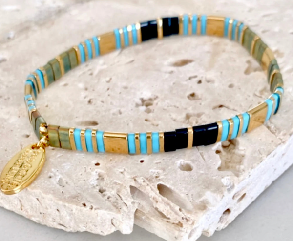 Ibiza Bracelet - Virbrant Turquoise & Rich Gold