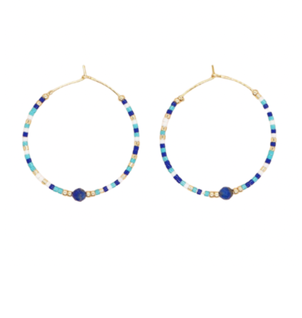 Seline Hoop - Mixed Blues Earring