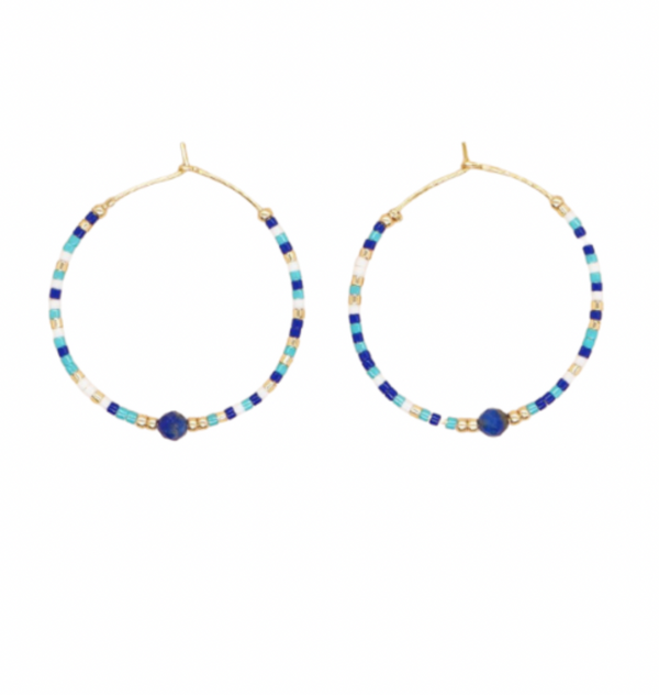 Seline Hoop - Mixed Blues Earring