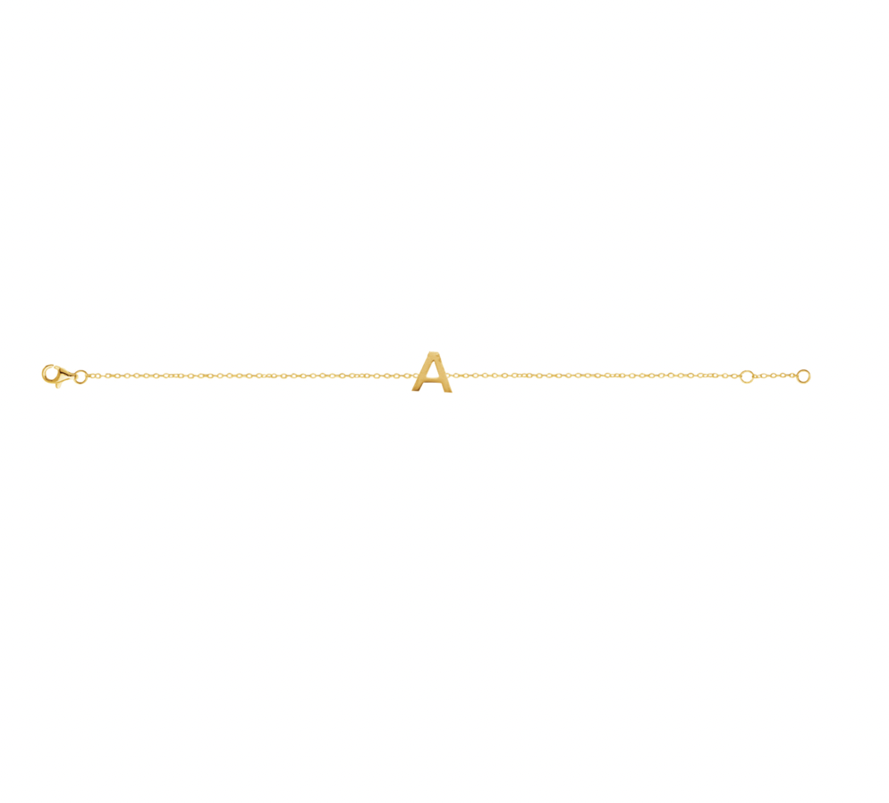 Petite Initial Letter Gold Plated Bracelet