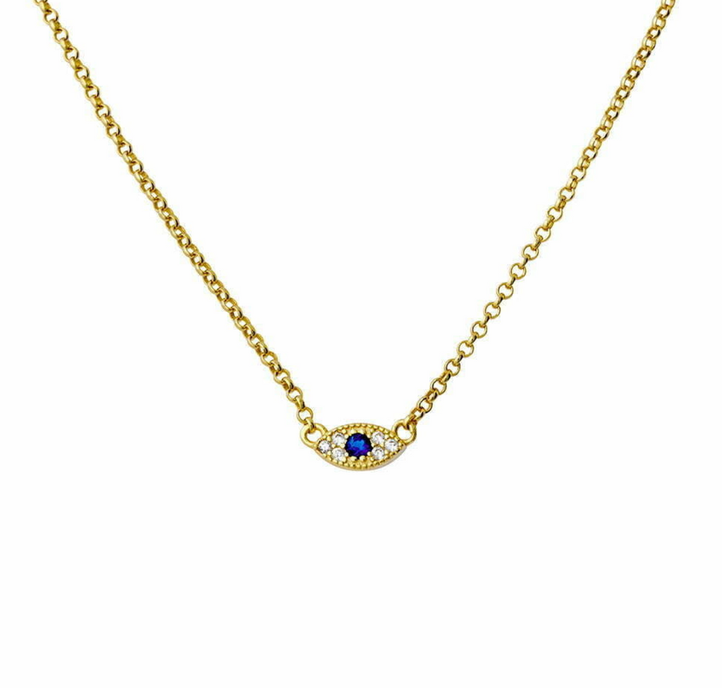 Evil eye Gold Pendant Chain