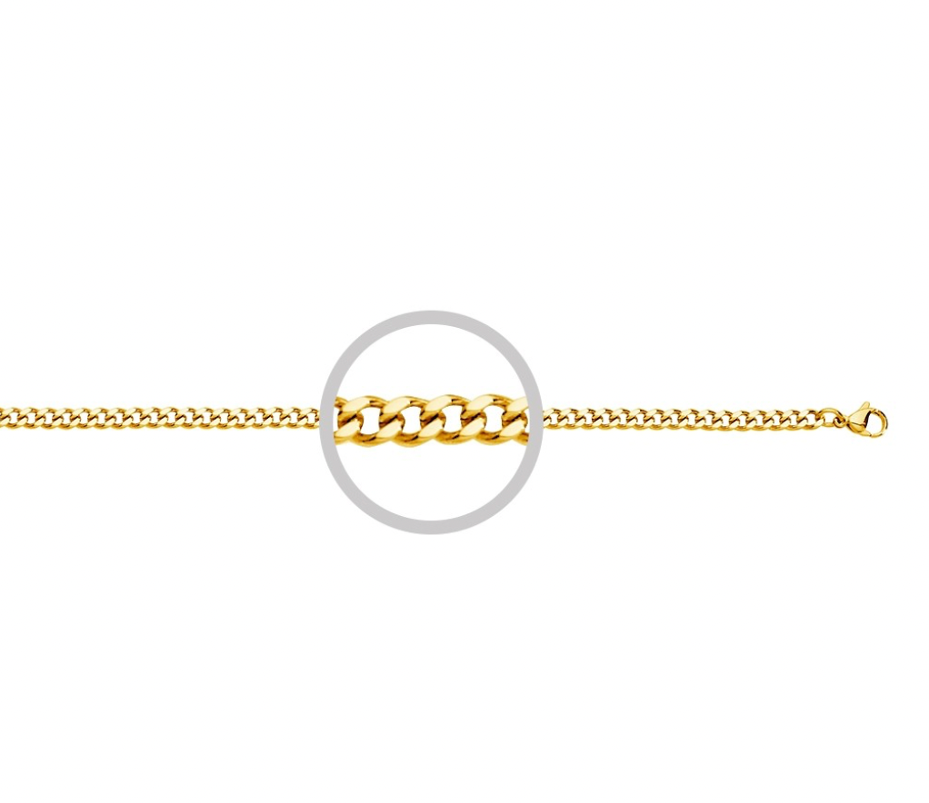 Chain- 4.5mm Stainless Steel Curb Link (2 colours & 3 sizes)