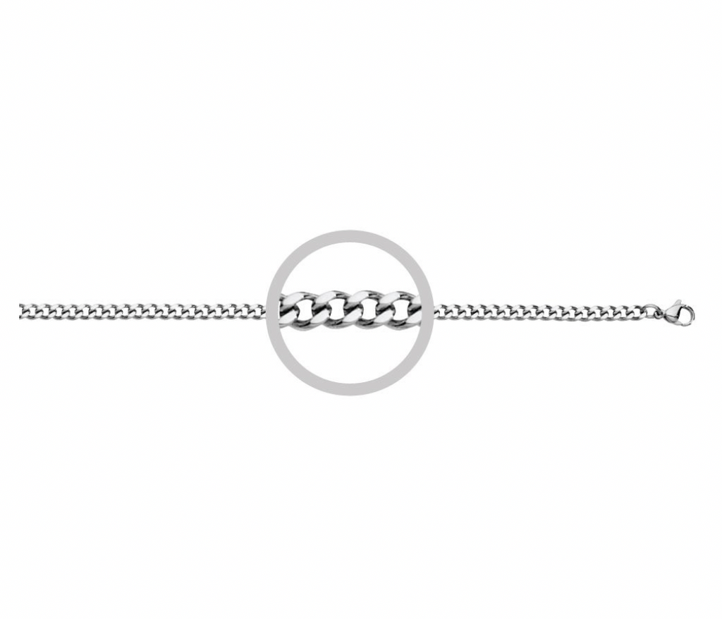 Chain- 4.5mm Stainless Steel Curb Link (2 colours & 3 sizes)