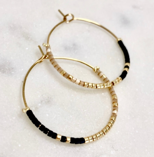 Corsica - Black & Gold Earrings
