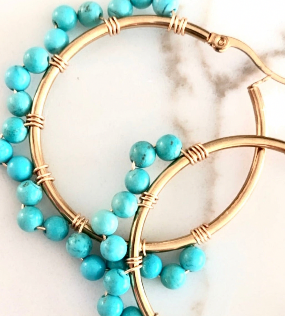 Tahiti - Turquoise Hoops