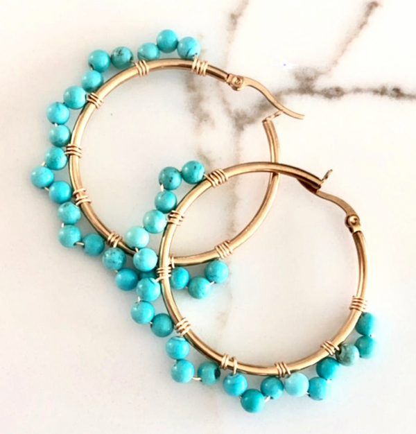 Tahiti - Turquoise Hoops