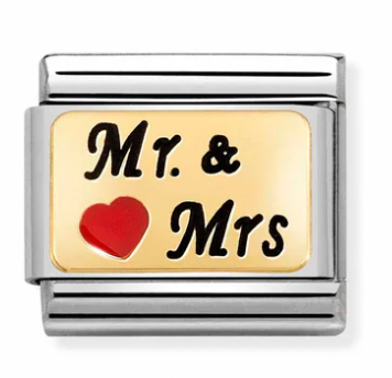 Occasions - Mr & Mrs with Heart Gold Charm