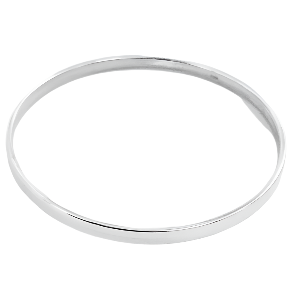 Bangle - Silver 4mm Flat Round Bangle