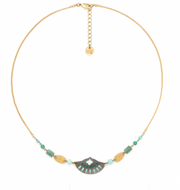 TALULAH looped bead necklace + enamel shell