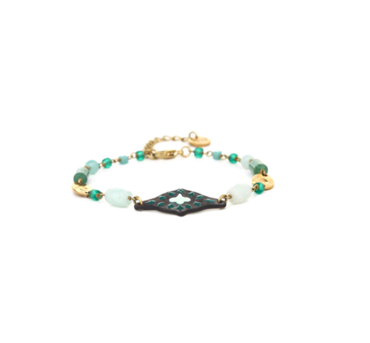 TALULAH shell + looped bead bracelet