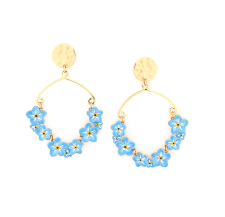 NEELA Forget Me Not Big Earrings