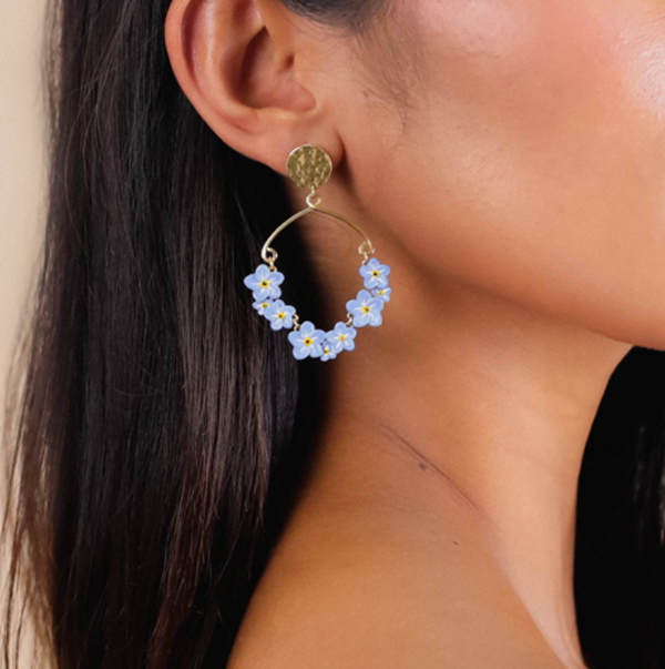 NEELA Forget Me Not Big Earrings