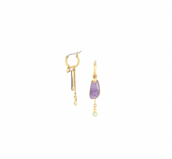 AURORE Mini Creole Violet Earrings