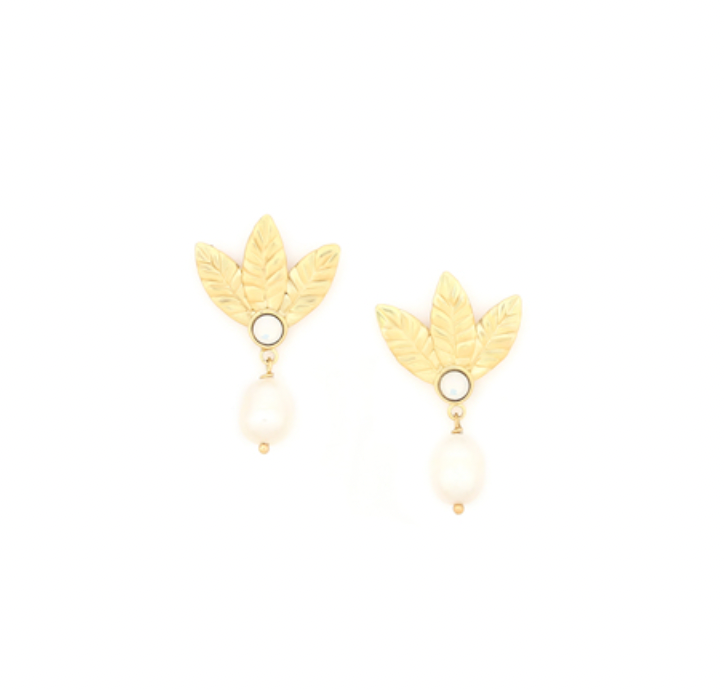 MERRY L3 Leaves Post with FWP Earrings