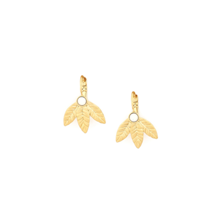 MERRY 3 Leaves French Hook Earrings