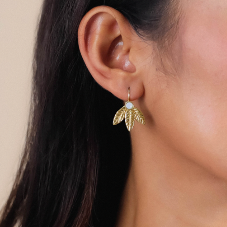 MERRY 3 Leaves French Hook Earrings