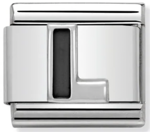 Black Silver - Letter L Charm