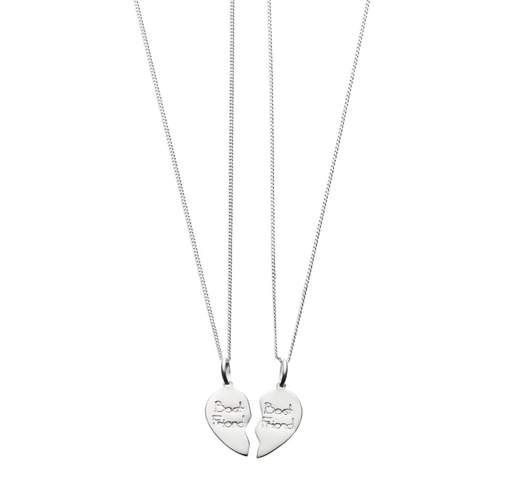 Tiny Treasures - Best Friend Hearts Silver Necklace