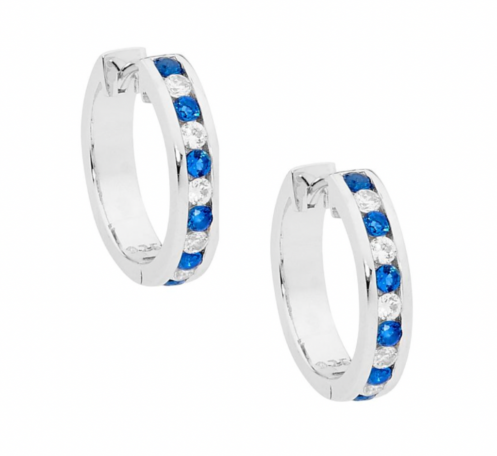 Round Channel 18mm Coloured CZ Hoop Earrings