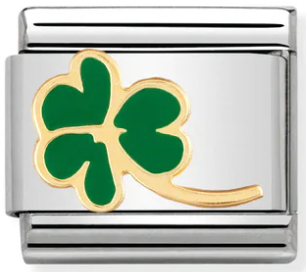 Good Luck - Clover with Stem Gold Charm