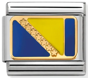 Europe Flag - Bosnia Herzegovina Gold Charm