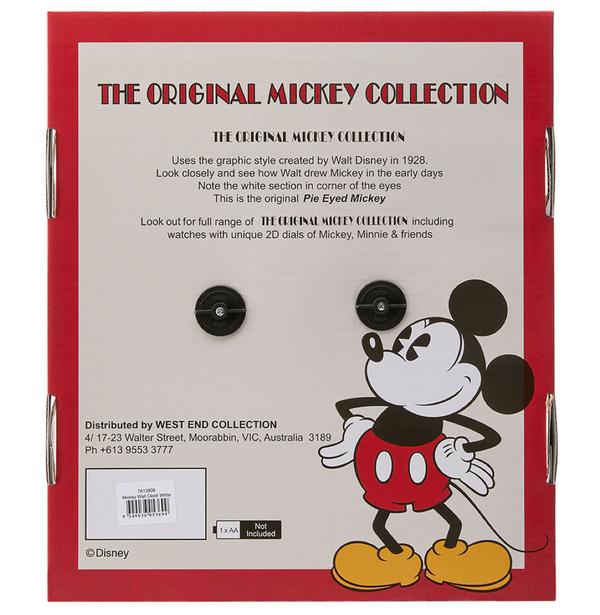 Disney Mickey Mouse White 30cm Wall Clock