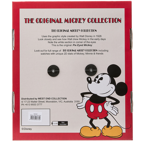 Disney Mickey Mouse Red 30cm Wall Clock